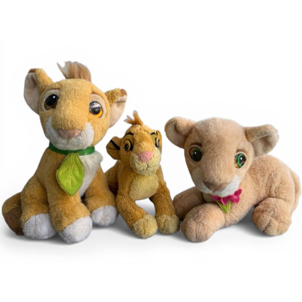 Vintage 1993 Disney Lion King Simba Plush Lot of 3